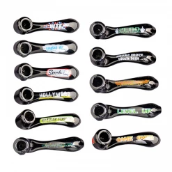 Red Eye Glass Sherlock Pipe With Decal - "GAME OVER" Pipes