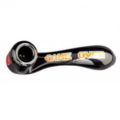 Red Eye Glass Sherlock Pipe With Decal - "GAME OVER" Pipes