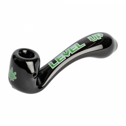 Red Eye Glass Sherlock Pipe With Decal - "LEVEL UP" Pipes