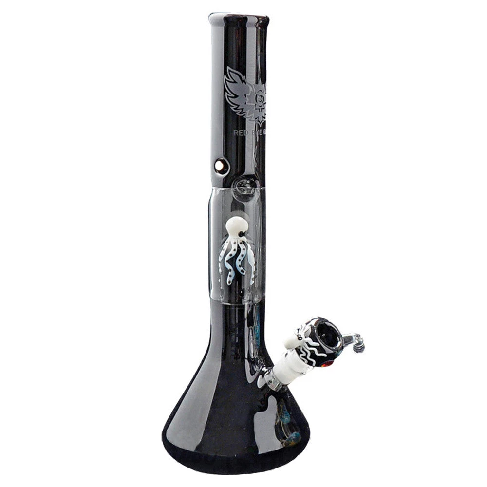 Red Eye Glass Octopus Glass-On-Glass 17" Tall Perc Beaker Bong Water Pipes 4 Red Eye Glass Octopus Glass-On-Glass 17" Tall Perc Beaker Bong Water Pipes