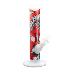 Red Eye Glass Water Pipes Tentacle 12" Tall Straight Bong