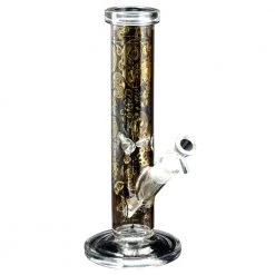 Red Eye Glass Paisley 12" Tall Straight Bong Water Pipes