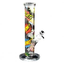 Red Eye Glass Water Pipes Comic 12" Tall Straight Bong