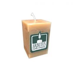 Square 4" Beeswax Pillar Candle By Arbutus Candle Company Smoking Accessories