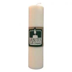 Skinny 8" Soy Pillar Candle By Arbutus Candle Company