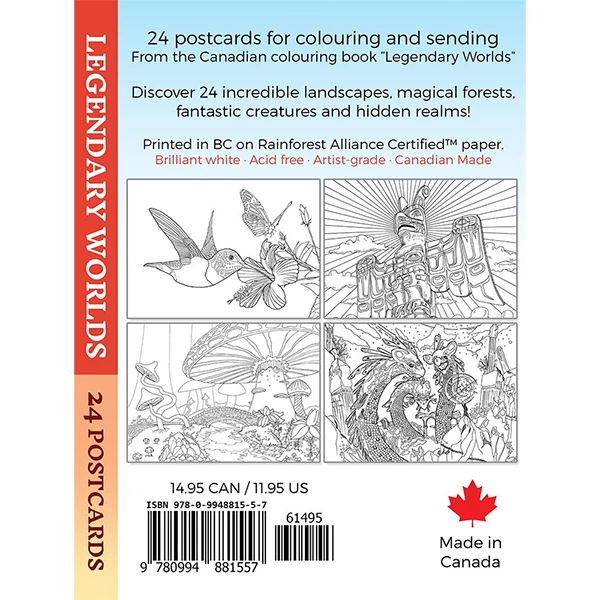 Al Sayers Books Legendary Worlds: 24 Postcards To Colour 3 Al Sayers Books Legendary Worlds: 24 Postcards To Colour