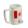 Red Eye Glass Coffee Mug Pipe With Decal - Oh, Cannabis Flag