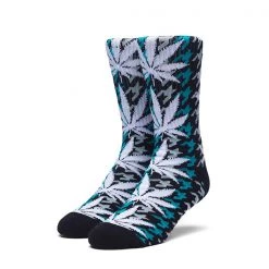 HUF Houndstooth Plantlife Crew Sock In Tropical Green Clothing