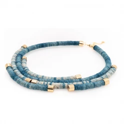 Hemp Bouquet Dip Dyed Indigo Hemp Wrapped Necklace