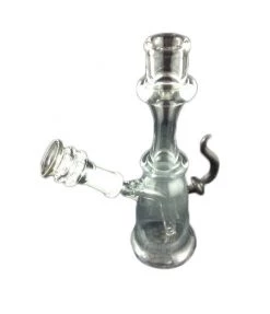Heady Glass Justin Thatcher 10mm Mini Tube Dab Rig With Honeycomb Worked Bottom