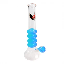 Red Eye Glass Colorful Liquid Tube With Ice Catcher Water Pipes
