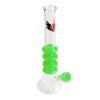 Red Eye Glass Colorful Liquid Tube With Ice Catcher Water Pipes