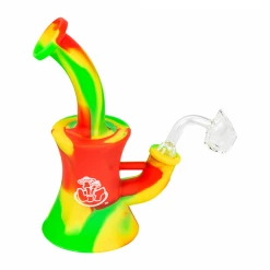Water Pipes LIT Silicone Bubbler Dab Rig With Quartz Banger