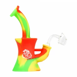 Water Pipes LIT Silicone Bubbler Dab Rig With Quartz Banger