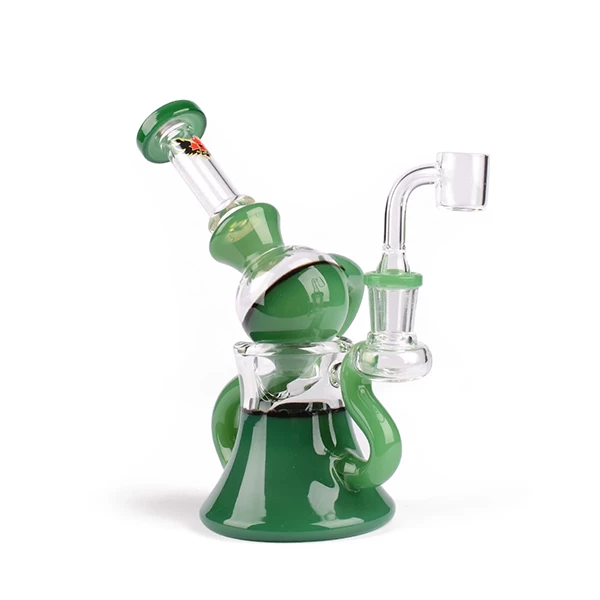Red Eye Glass Macrophonic Concentrate Recycler With 2 Hole Injection Perc Dabbing