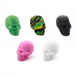Colored Non-Stick Silicone Skull Jar By NoGoo Storage & Stash Cases
