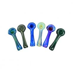 Pipes Red Eye Glass Solid Color Spoon Pipe With Built In Ash Catcher & Screen 25 Pipes Red Eye Glass Solid Color Spoon Pipe With Built In Ash Catcher & Screen