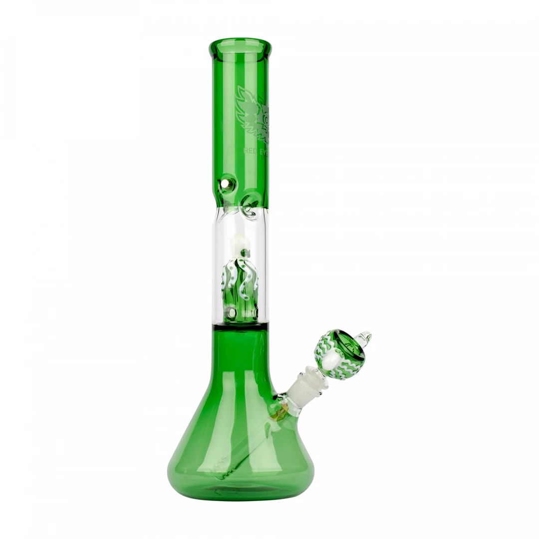 Red Eye Glass Octopus Glass-On-Glass 17" Tall Perc Beaker Bong Water Pipes 5 Red Eye Glass Octopus Glass-On-Glass 17" Tall Perc Beaker Bong Water Pipes