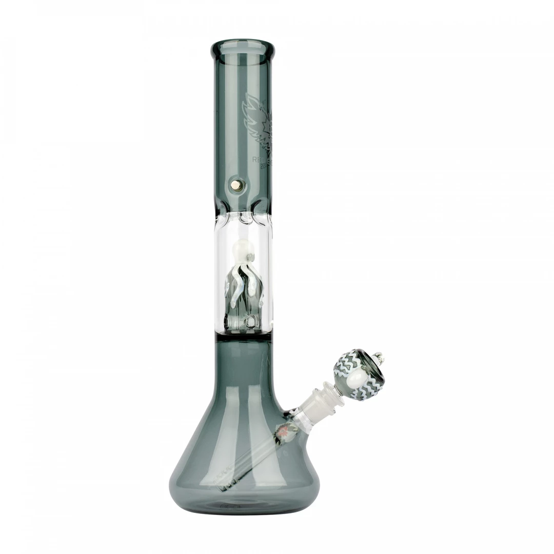 Red Eye Glass Octopus Glass-On-Glass 17" Tall Perc Beaker Bong Water Pipes 8 Red Eye Glass Octopus Glass-On-Glass 17" Tall Perc Beaker Bong Water Pipes