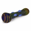 Red Eye Glass Colored Dots & Stripes Pipe With Frosted Glass