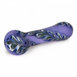Red Eye Glass Purple Paisley Pipe With Frosted Glass Pipes