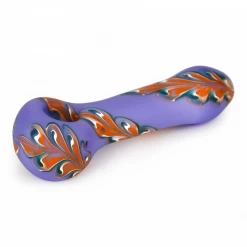 Red Eye Glass Purple Paisley Pipe With Frosted Glass Pipes
