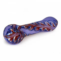 Red Eye Glass Purple Paisley Pipe With Frosted Glass Pipes