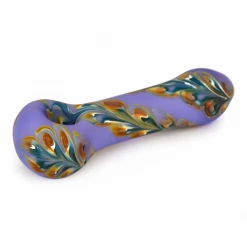 Red Eye Glass Purple Paisley Pipe With Frosted Glass Pipes