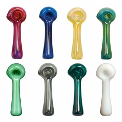 Pipes Red Eye Glass Solid Color Spoon Pipe With Built In Ash Catcher & Screen 24 Pipes Red Eye Glass Solid Color Spoon Pipe With Built In Ash Catcher & Screen