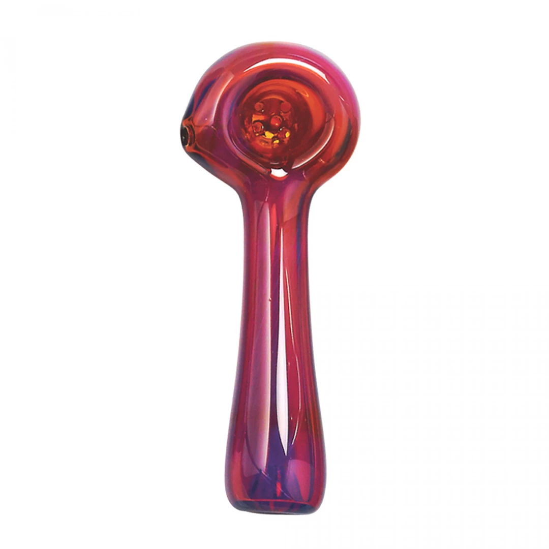 Pipes Red Eye Glass Solid Color Spoon Pipe With Built In Ash Catcher & Screen 5 Pipes Red Eye Glass Solid Color Spoon Pipe With Built In Ash Catcher & Screen