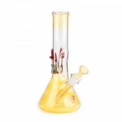 Red Eye Glass Mushroom Tube 14" Bong With Ice Pinch