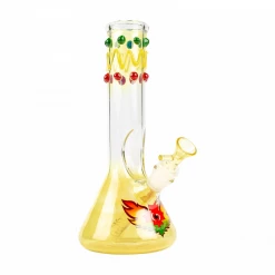 Red Eye Glass Charlie Brown Glass-On-Glass 9" Tall Tube Bong