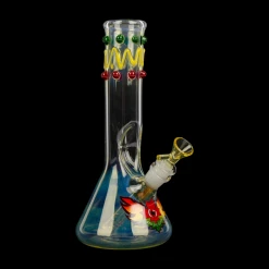 Red Eye Glass Charlie Brown Glass-On-Glass 9" Tall Tube Bong