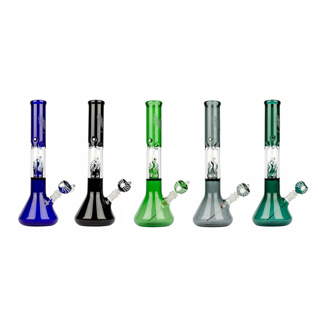 Red Eye Glass Octopus Glass-On-Glass 17" Tall Perc Beaker Bong Water Pipes 11 Red Eye Glass Octopus Glass-On-Glass 17" Tall Perc Beaker Bong Water Pipes