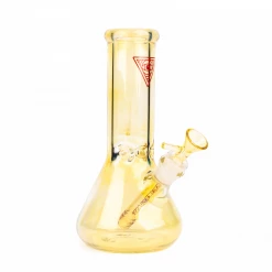 Red Eye Glass 9" Color Changing Glass-on-Glass Tank Beaker Bong With Ice Pinch Water Pipes