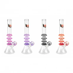 Red Eye Glass Sparkle Liquid Tube With Ice Catcher Water Pipes