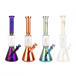 Red Eye Tek Water Pipes Dual Chamber Beaker Bong With Metallic Terminator Finish