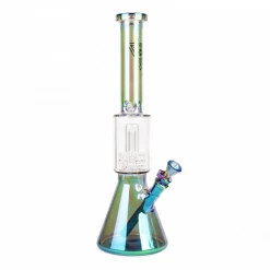 Red Eye Tek Water Pipes Dual Chamber Beaker Bong With Metallic Terminator Finish