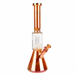 Red Eye Tek Water Pipes Dual Chamber Beaker Bong With Metallic Terminator Finish