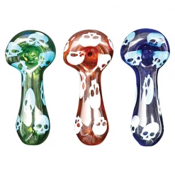 Pipes Hand Pipe With Skulls By Red Eye Glass