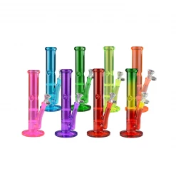 Cannabis Culture Headquarters Water Pipes 10" Tall Day Glow Straight Tube With 2 Honeycomb Percs