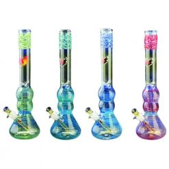 Red Eye Glass 17" Tall Glass-On-Glass Cleopatra Beaker Tube Water Pipes