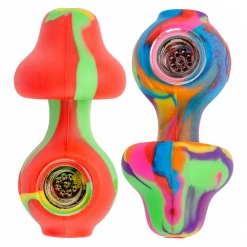 LIT Silicone Mushroom Pipe With Glass Bowl
