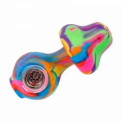 LIT Silicone Mushroom Pipe With Glass Bowl