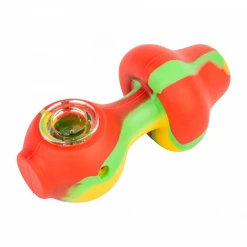 LIT Silicone Mushroom Pipe With Glass Bowl