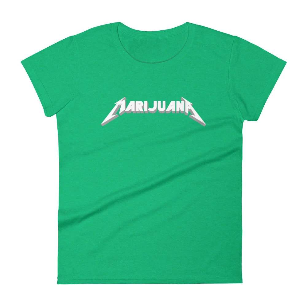 WEEDY CLOTHING Marijuana Heavy Metal T-Shirt - Women's 12 WEEDY CLOTHING Marijuana Heavy Metal T-Shirt - Women's